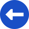 À esquerda dentro de um círculo icon