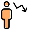 Downtrend chart of an employee from the previous employee icon