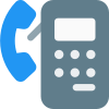 Payphone with receiver and a base unit isolated on a white background icon