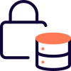Server protected with an authentication lock by admin icon