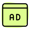 Online Advertisement in browser visible on internet icon