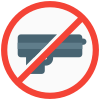 No arm and ammunition prohibited in public place location icon
