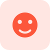 Smiley face emoji with a smile for internet messenger icon