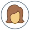 Usuário feminino tipo de pele com círculo 4 icon