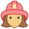 Bombero de sexo femenino icon