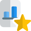 Bar chart file starred with five-pointed star icon