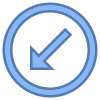 Circled Down Left Arrow icon