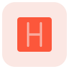 Helicopter signal with alphabet H on a roof top icon