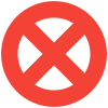 Prohibition or no entry point for traffic rules icon