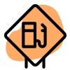 Gas station for refueling road signal layout icon