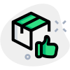 Thumbs up positive gesture feedback of an item delivered timely icon