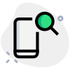 Search on cell phone directory with magnify glass icon