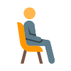 auf dem Stuhl sitzend icon
