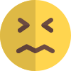 Eyes closed with confounded pictorial representation emoticon icon
