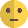 Neutral face emoji with flat mouth expression icon