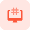 Social media content indexing with hashtag sign icon