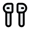 Bluetooth enabled pair of earphones to be connected wirelessly icon