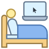 Trabajar en la cama icon