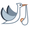 Flying Stork With Bundle icon