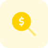 Money lookup concept for investment in large options icon