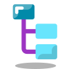 Stacked Organizational Chart Highlighted Parent Node icon