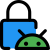 Android operating system locked with Padlock Logotype icon