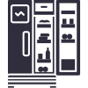 Refrigrator freezer double door icon