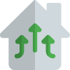 Air circulation outside in a smart home HVAC icon