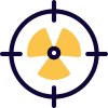 Nuclear target with crosshair isolated on white background icon