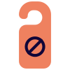 No entry and do not disturb section for the hotel room privacy icon