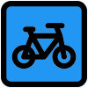 Bicycle lane sign on a road for safety of the pedestrian icon