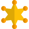 Shariff high rank star badge with circle around it icon