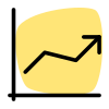 Variable line chart plotted isolated on a white background icon