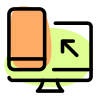 Desktop computer mirroring and file sharing to Android smartphone icon