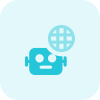 Global access of a robotic programming language isolated on a white background icon