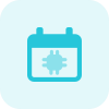 Manufacturing schedule of microprocessor under factory calendar icon