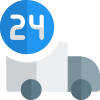 Round the clock cargo truck delivery service icon