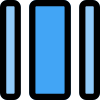 Middle column rectangular bar with side strips icon