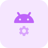 Internal Android operating system settings with cogwheel logotype icon