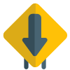 Down straight way for backward location signal icon
