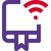 Downloading a book over to wireless Internet connectivity icon