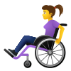 donna su sedia a rotelle manuale icon