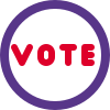 Circular button for the voting for election candidate icon