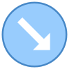 Circled Down Right icon