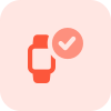 Agenda and task with tick mark on smartwatch icon