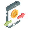 Mobile Bitcoin Transfer icon