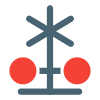 Rail road sign with light signaling operation icon