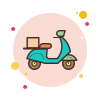 오토바이 배달 단일 상자 icon