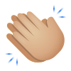 klatschende-Hände-mittlerer-heller-Hautton icon