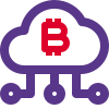 Cloud based bitcoin network for mining layout icon